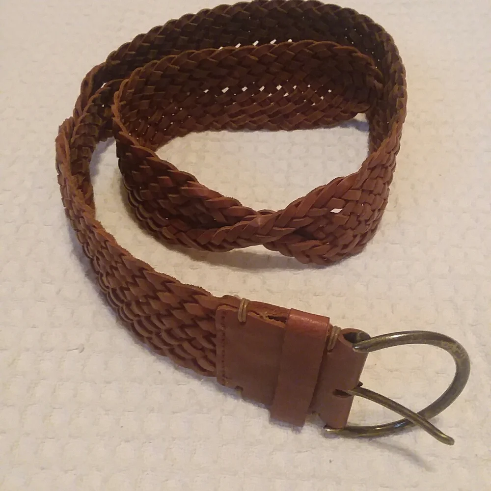Gap Brown Braided Leather Belt Size Small
